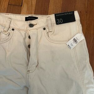 Cream Banana Republic Straight Jeans